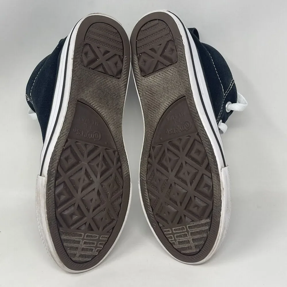 Converse All Star Mid Top Shoes Kids Size 3 Black Canvas Sneakers